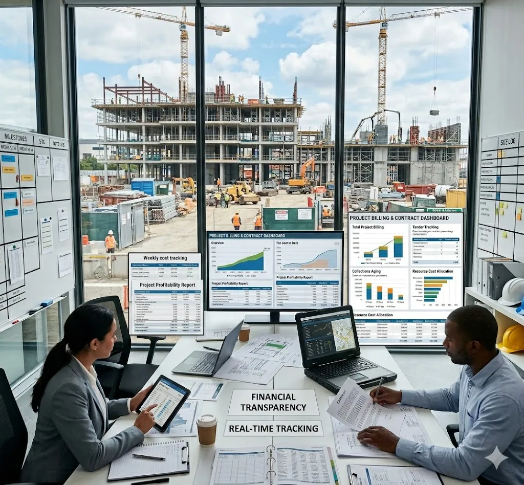 Construction ERP workflow automation