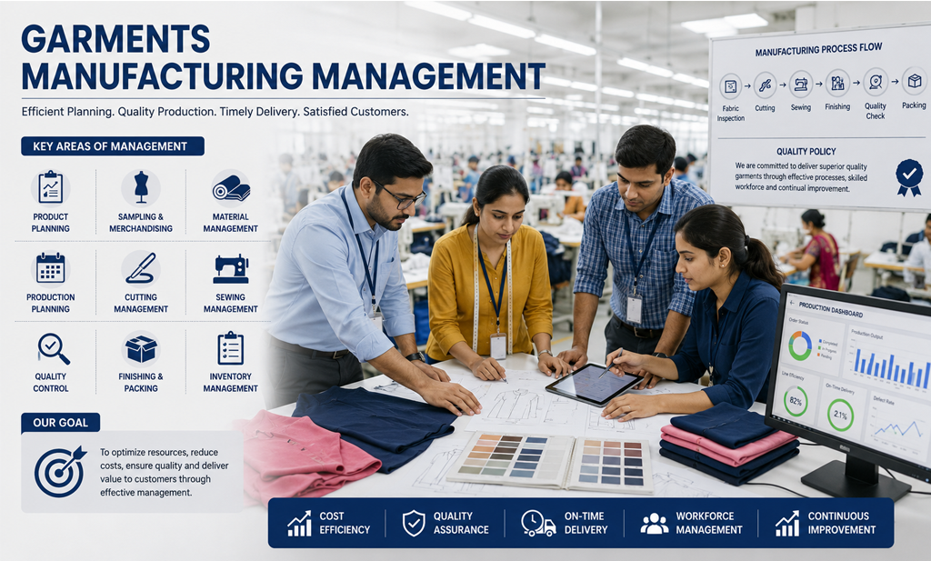 ProfitPlus Garments Manufacturing ERP illustration