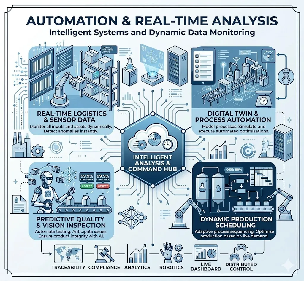 Real-time spinning mill production analysis