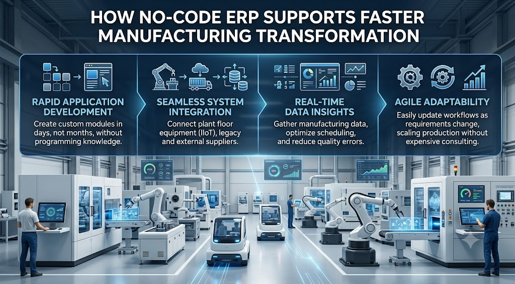 How No-Code ERP Supports Faster Manufacturing Transformation