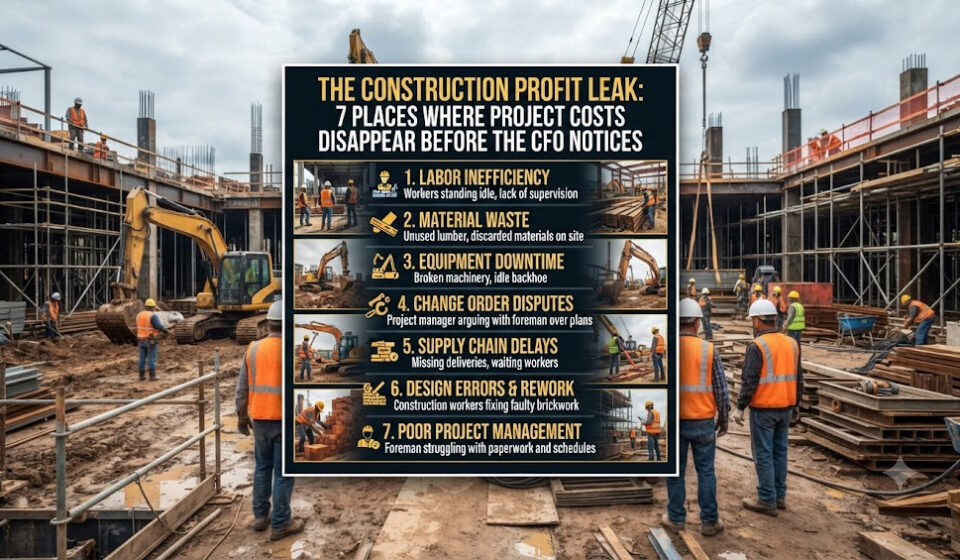 The Construction Profit Leak: 7 Places Where Project Costs Disappear Before the CFO Notices